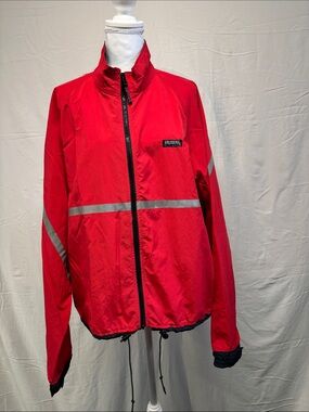Running Room Red Reflective Zip-Back Windbreaker Jacket